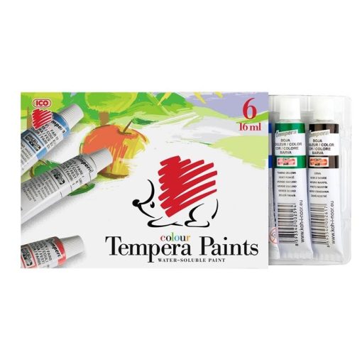 ICO tempera színes, 16ml-es 6db készlet Süni