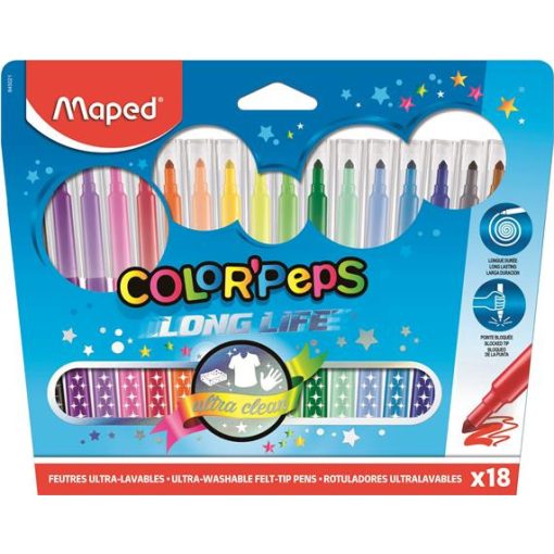 MAPED Color'Peps 18db Long Life, mosható filctoll