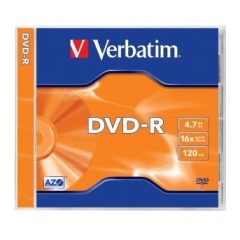 DVD-R írható VERBATIM 4,7GB, 16x, CD tok