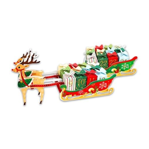 Karácsonyi advent kalendárium, karton - rénszarvas