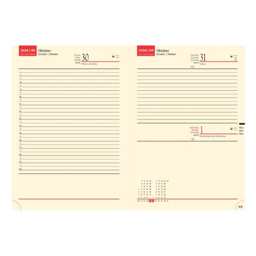 Agenda A/5 napi, Bolero, 2026. évi, Szürke