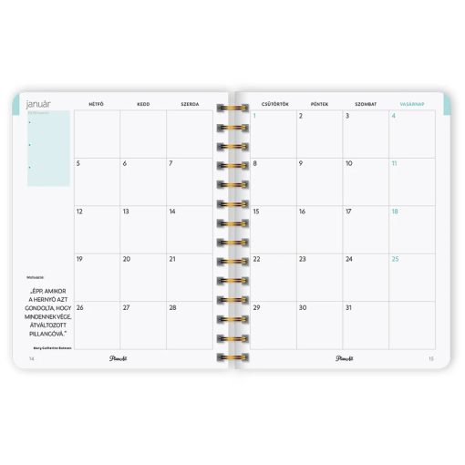 PlanAll Határidőnapló, agenda heti B5 spirálozott 2026. évi - Chase