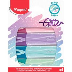 Szövegkiemelő készlet MAPED Fluo Peps Pastel Glitter 4db