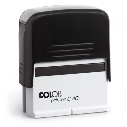 Colop Printer C40 bélyegző, szöveglemezzel, Fekete ház