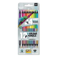   ARS UNA háromszögletű színesceruza 12db duo neon és metál