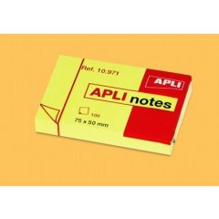 APLI öntapadós jegyzettömb sárga 50x75mm 100lap