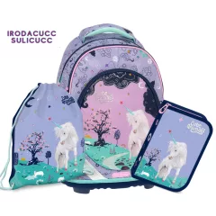   ARS UNA Anatómiai iskolatáska szett, Cute Unicorn, Unikornis, 3 részes