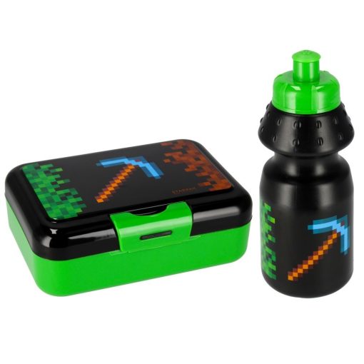 STARPAK uzsonnás doboz+kulacs, Minecraft, Pixel