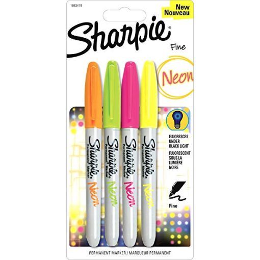 SHARPIE Fine Permanent marker készlet 4db neon