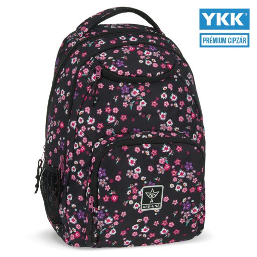 ARS UNA Hátizsák AU-6 iskolatáska szett, Pearl Blossom Black, 3 részes