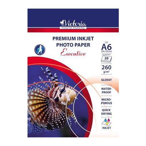 VICTORIA magasfényű fotópapír A/6 260g, Executive 1440dpi 20db/csom