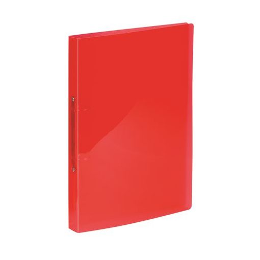 VIQUEL Propyglass PP gyűrűskönyv A/4, 2 gyűrűs, áttetsző piros