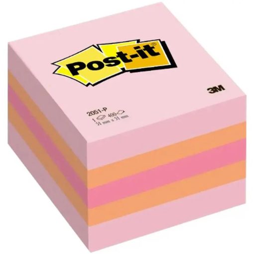 Post-it 51x51mm 400lap, Pink