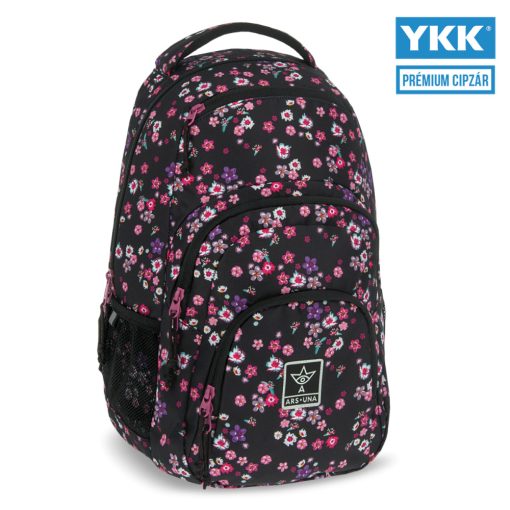 ARS UNA Hátizsák AU-2 iskolatáska szett, Pearl Blossom Black, 3 részes
