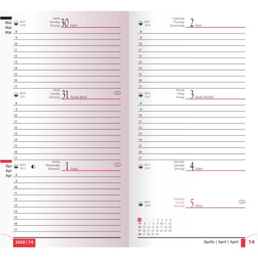 Zsebnaptár Picture, álló,  2026. évi, Tropical