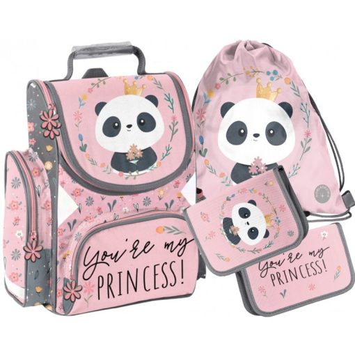 Iskolatáska szett PASO Panda Princess