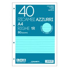   BLASETTI Ricambi gyűrűskönyv betét A/4 40 lap vonalas kék