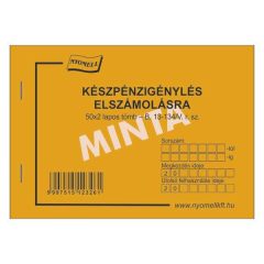 B.13-134. Készpénzigénylés elszámolásra 50x2