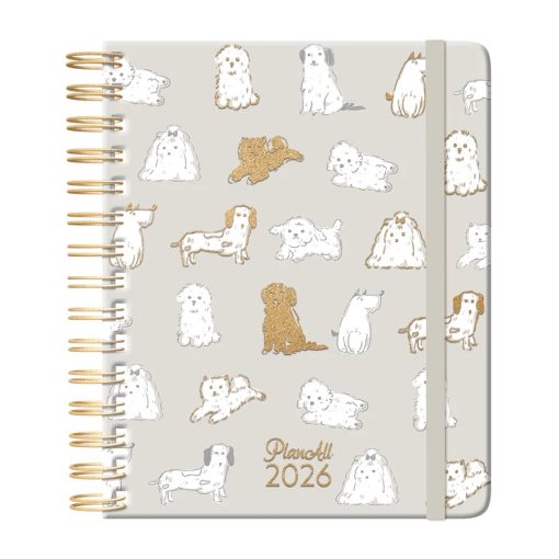 PlanAll Midi Határidőnapló, agenda heti B6 spirálozott 2026. évi - Doggo