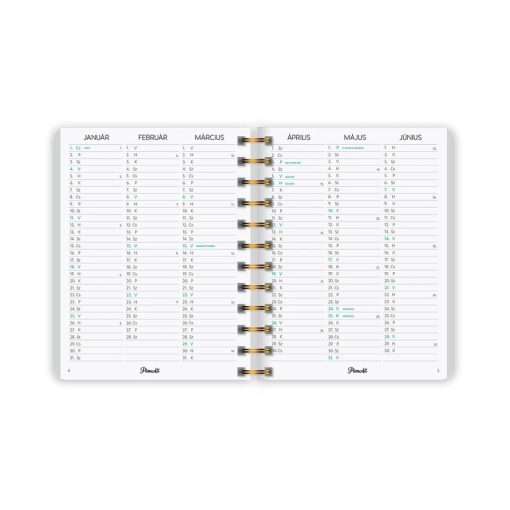 PlanAll Midi Határidőnapló, agenda heti B6 spirálozott 2026. évi - Doggo