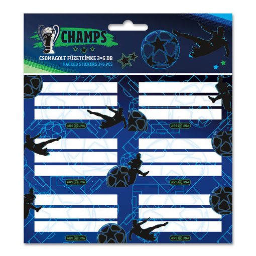ARS UNA füzetcímke csomagolt, 3x6db Foci, Champs