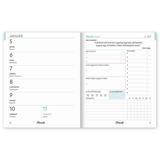 PlanAll heti B6 mini 2026. évi, zsebnaptár - New Year