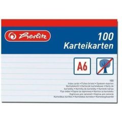 HERLITZ kartotéklap A/6 100 lap vonalas