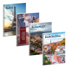 Ars Una  A/4 Cityscape spirálfüzet, négyzethálós