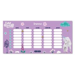 Ars Una órarend (kétoldalas) Cute Animals Unicorn