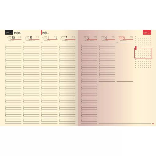 Határidőnapló, agenda A/4 heti, Bolero, 2026. évi, Sötétkék