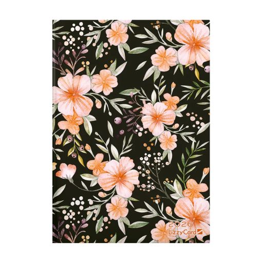 Határidőnapló, agenda B/6 napi Lizzy Card 2026. évi Black or Orange