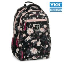  ARS UNA Hátizsák Ergonomikus iskolatáska szett, Flowery Black, 3 részes