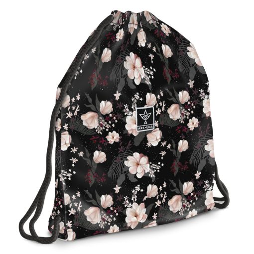  ARS UNA Hátizsák Ergonomikus iskolatáska szett, Flowery Black, 3 részes