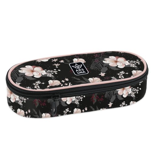  ARS UNA Hátizsák Ergonomikus iskolatáska szett, Flowery Black, 3 részes