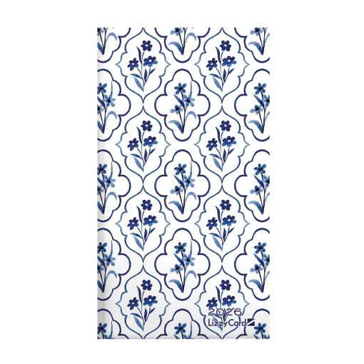 Zsebnaptár fekvő, Lizzy Card, 2026. évi, Flowers Pattern