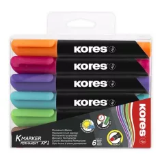KORES alkoholos filc K-Marker 3-5mm, kúpos, 6db-os készlet