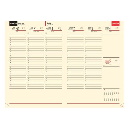 Agenda B/5 heti, Bolero, 2026. évi, Sötétkék